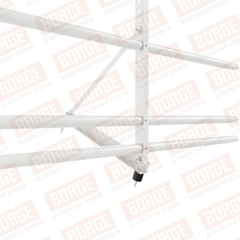 Ограждение декоративное NewLine H-60см, 3м, сигнально-белый (RAL 9003), с двумя доп. трубами