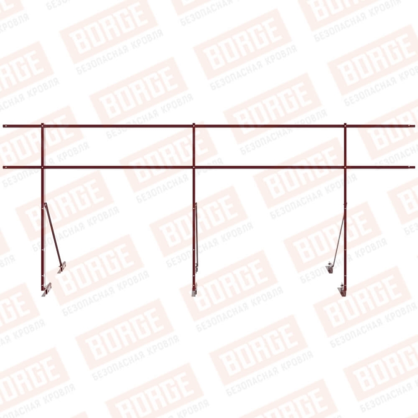 Ограждение декоративное NewLine H-120см, 3м, для фальцевой кровли, красное вино (RAL 3005)