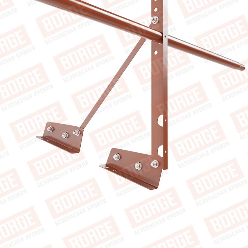 Ограждение декоративное NewLine H-60см, 3м, для фальцевой кровли, терракотовый (RAL 8004)