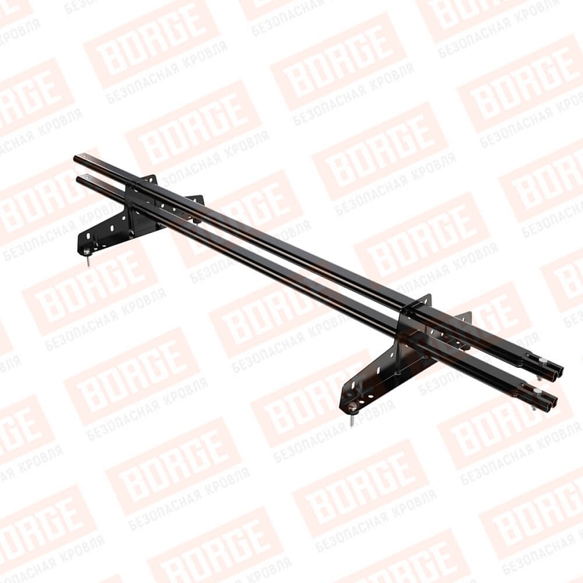 Снегозадержатель трубчатый BORGE 1,5м, 2 опоры, чёрный (RAL 9005)