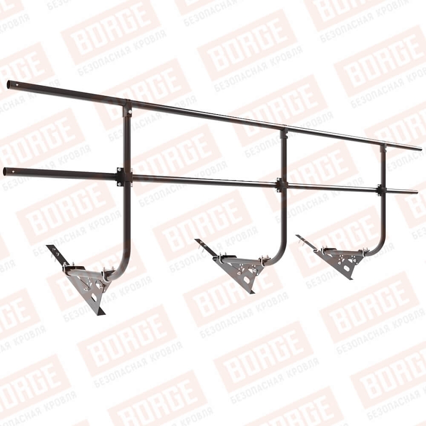 Ограждение кровельное BORGE H-90см, 3м, для композитной черепицы, серо-коричневый (RR 32)