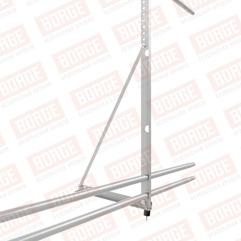 Ограждение декоративное NewLine H-120см, 3м, бело-алюминиевый (RAL 9006), с двумя доп. трубами