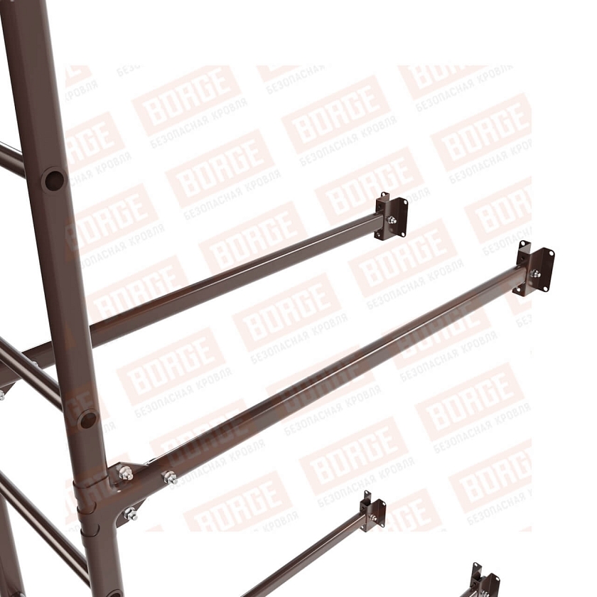 Комплект лестница фасадная BORGE (нижняя секция), 1,8м, коричневый шоколад (RAL 8017)