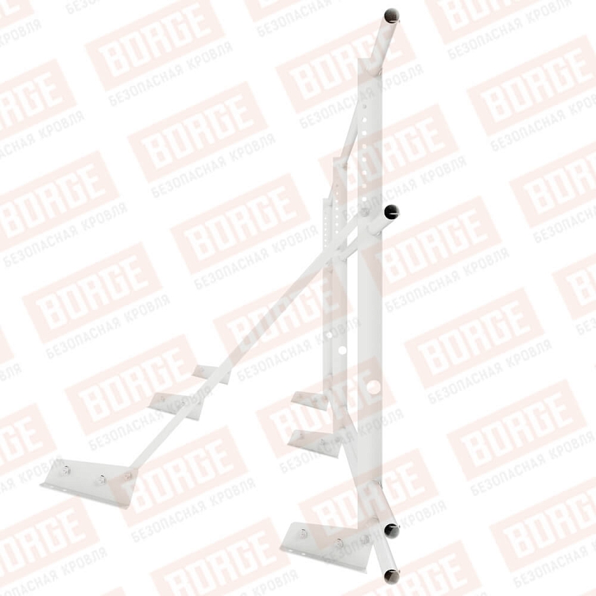 Ограждение декоративное NewLine H-90см, 3м, для фальц. кров., сигнально-белый (RAL 9003), с двумя доп. трубами