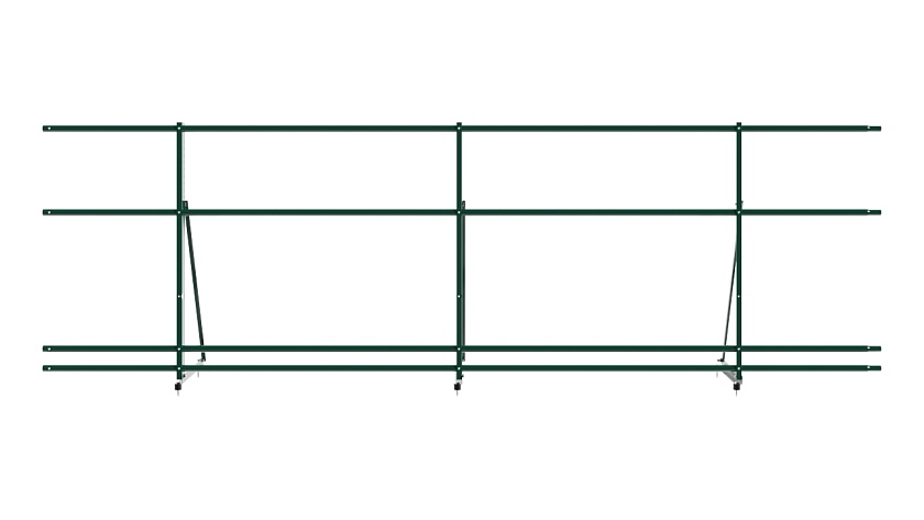 Ограждение кровельное NewLine H-90см, 3м, зеленый мох (RAL 6005), с двумя доп. трубами