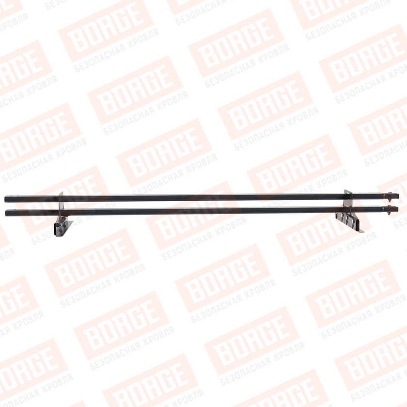 Снегозадержатель трубчатый BORGE 1,5м, 2 опоры, для фальцевой кровли, серый графит (RAL 7024 matt)