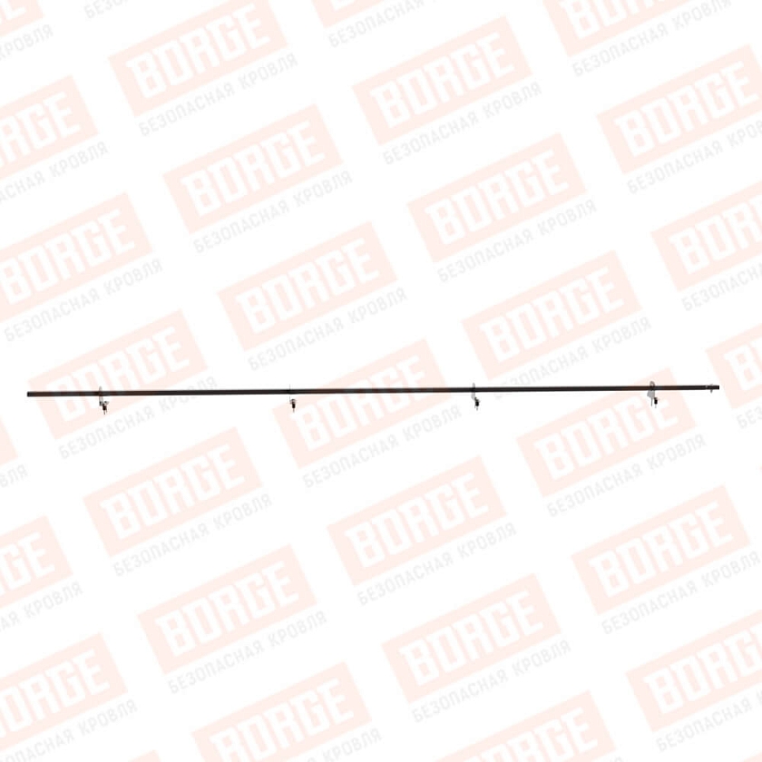 Снегозадержатель однотрубчатый BORGE 3м, 4 опоры, серо-коричневый (RAL 8019)