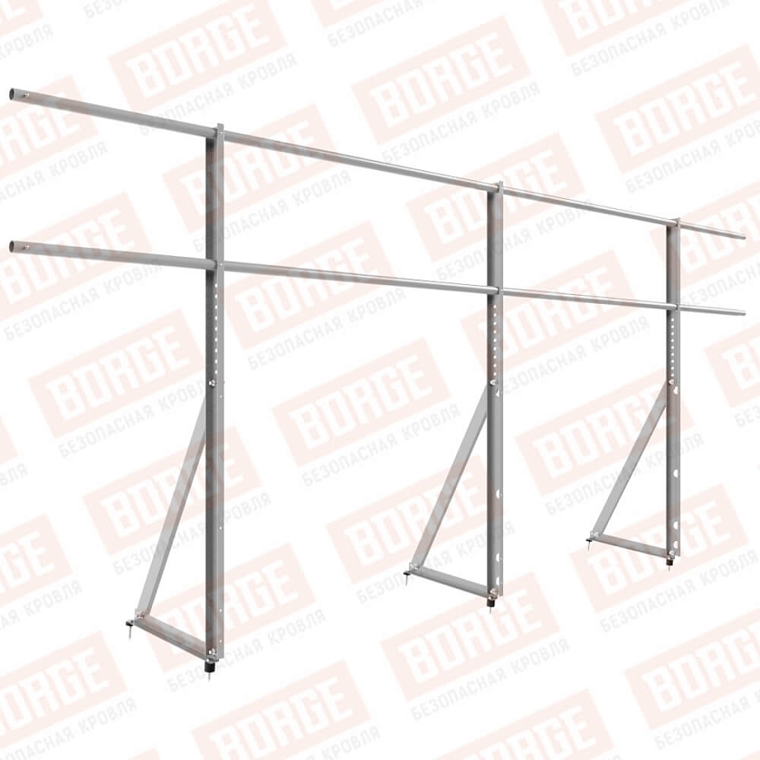 Ограждение кровельное Русский Рубеж H-120см, 3м, сигнально-серый (RAL 7004)