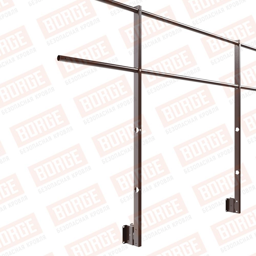 Ограждение парапетное NewLine H-120см, 3м, коричневый шоколад (RAL 8017)