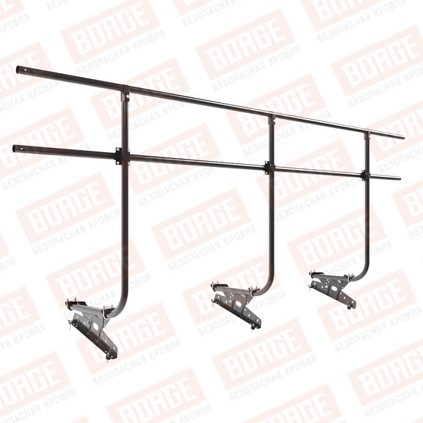 Ограждение кровельное BORGE H-120см, 3м, серо-коричневый (RAL 8019 matt)