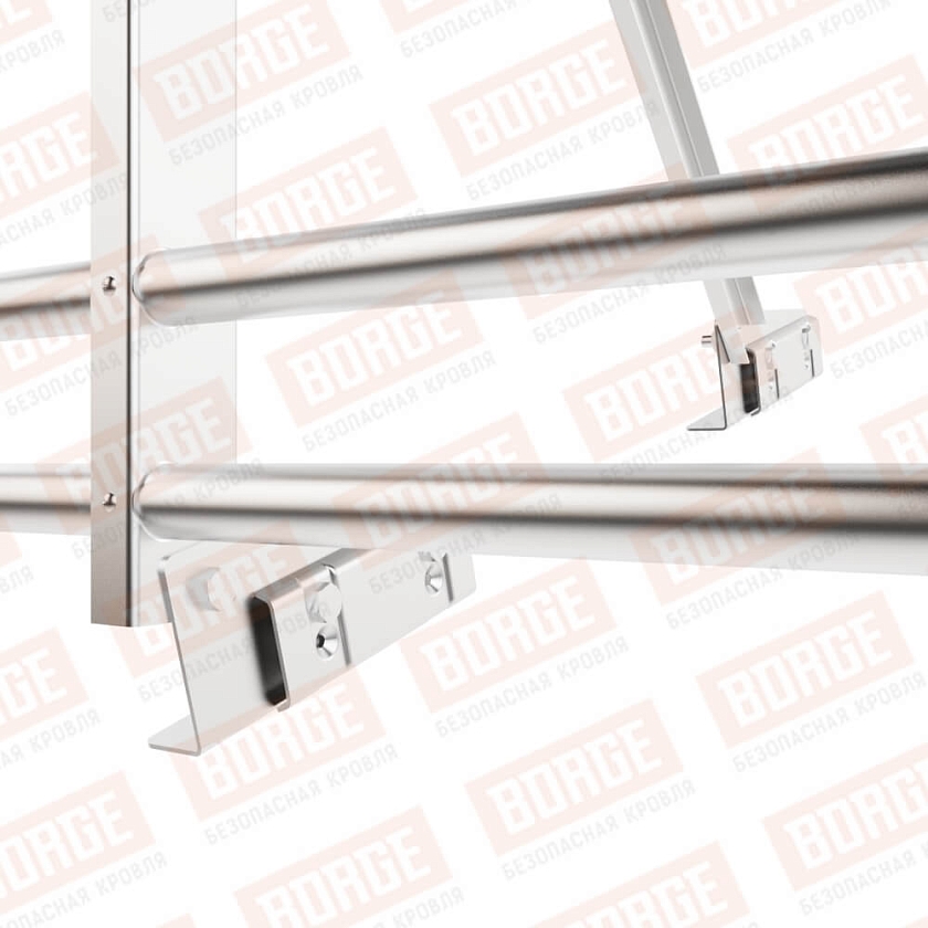 Ограждение кровельное Русский Рубеж H-120см, 3м, для фальц. кров., цинк, с двумя доп. трубами