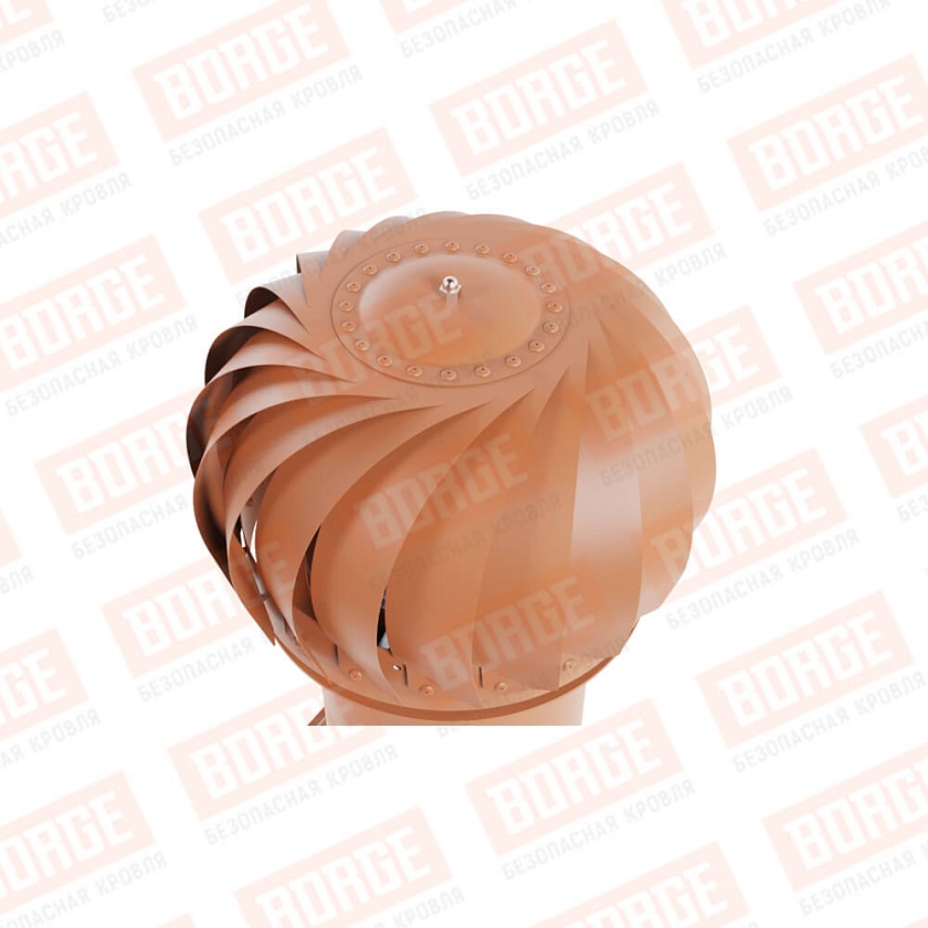 Роторная вентиляция Viotto с универсальным проходным элементом, d-125мм, утепленная, терракотовый (RAL 8004)