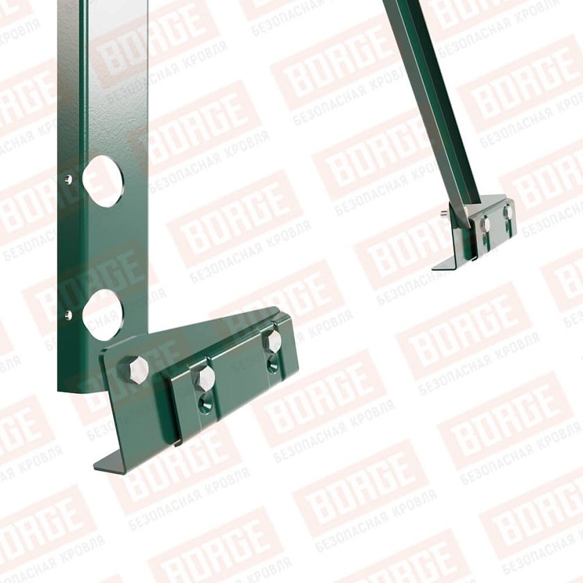 Ограждение кровельное Русский Рубеж H-120см, 3м, для фальцевой кровли, зеленый мох (RAL 6005)