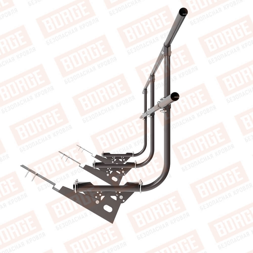 Ограждение кровельное BORGE H-90см, 3м, для композитной черепицы, серо-коричневый (RR 32)