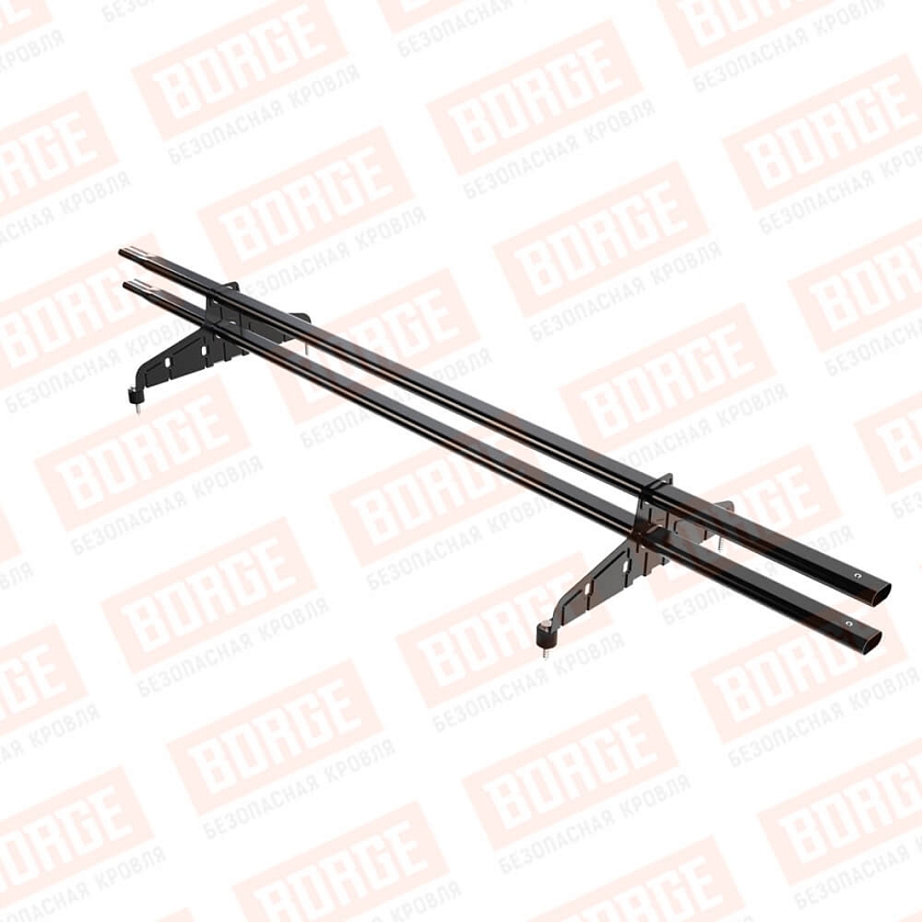 Снегозадержатель трубчатый Русский Рубеж 20х40мм, 1,5м, 2 опоры, чёрный (RAL 9005)