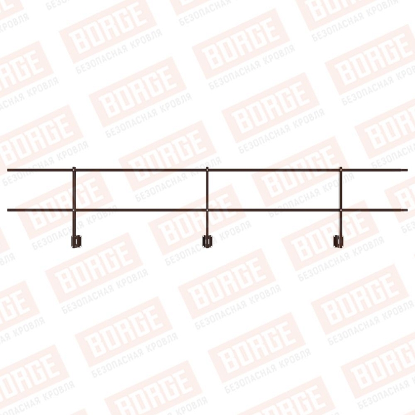 Ограждение парапетное NewLine H-60см, 3м, коричневый шоколад (RAL 8017)
