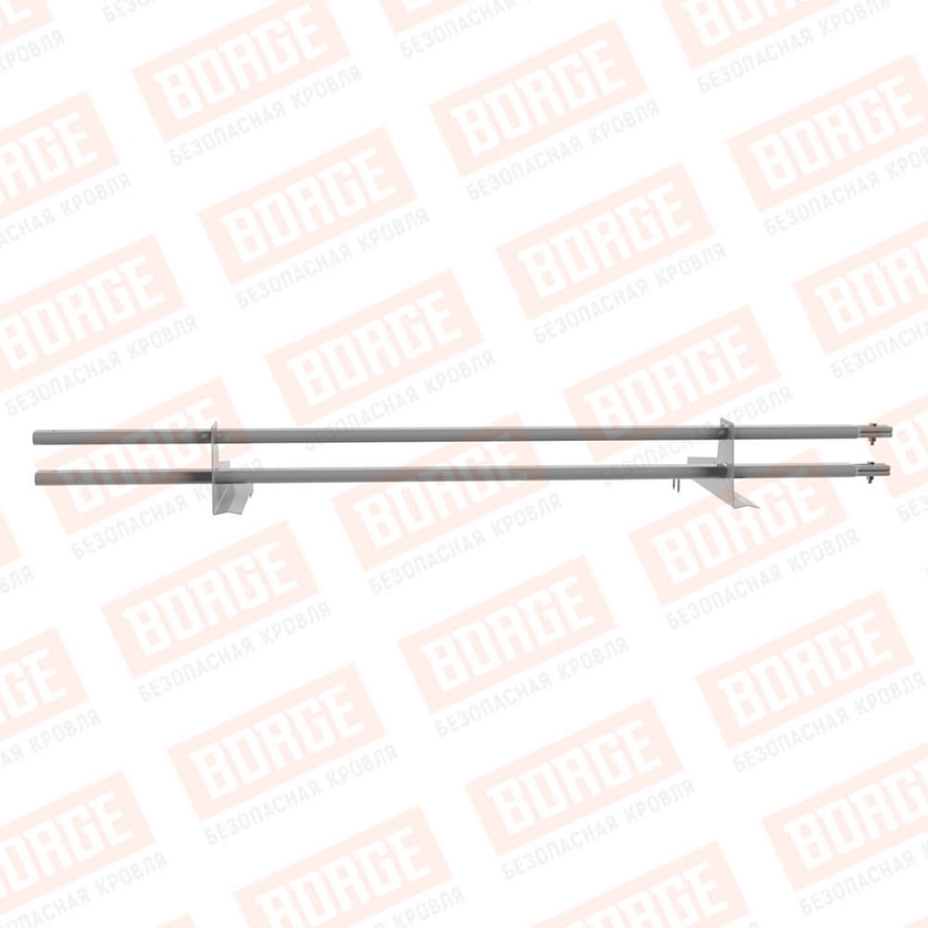 Снегозадержатель трубчатый BORGE 1,5м, 2 опоры, для черепичной кровли, сигнально-серый (RAL 7004)