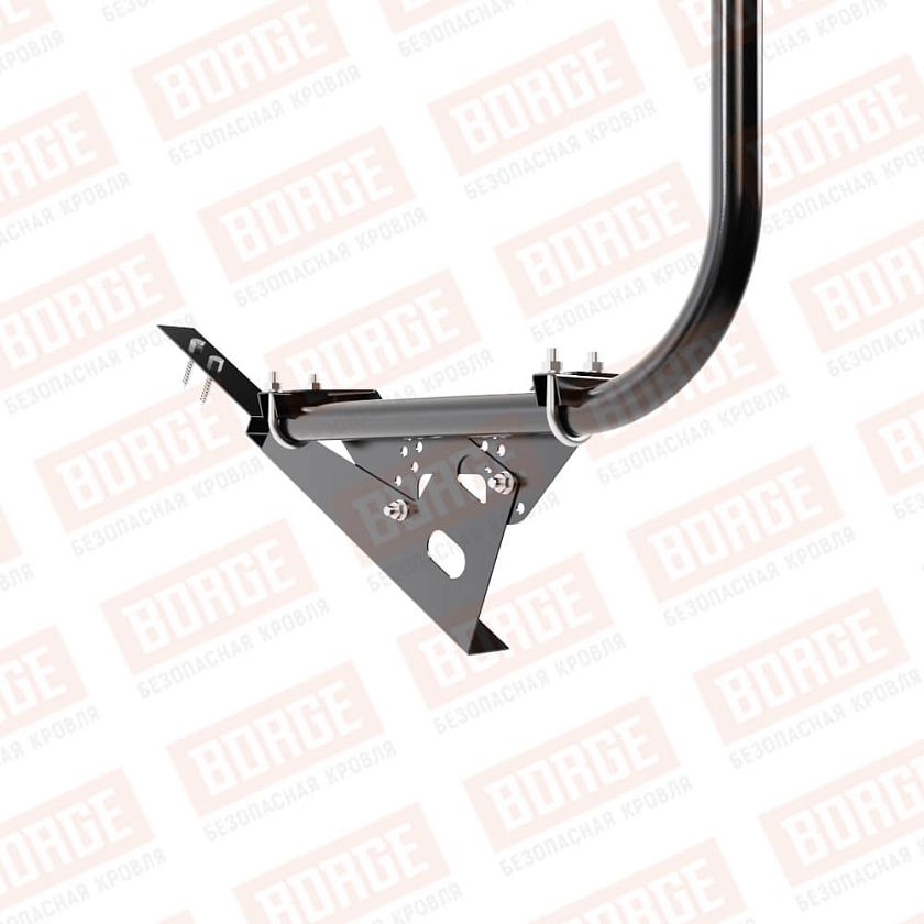 Ограждение кровельное BORGE H-90см, 3м, для композитной черепицы, чёрный (RAL 9005)