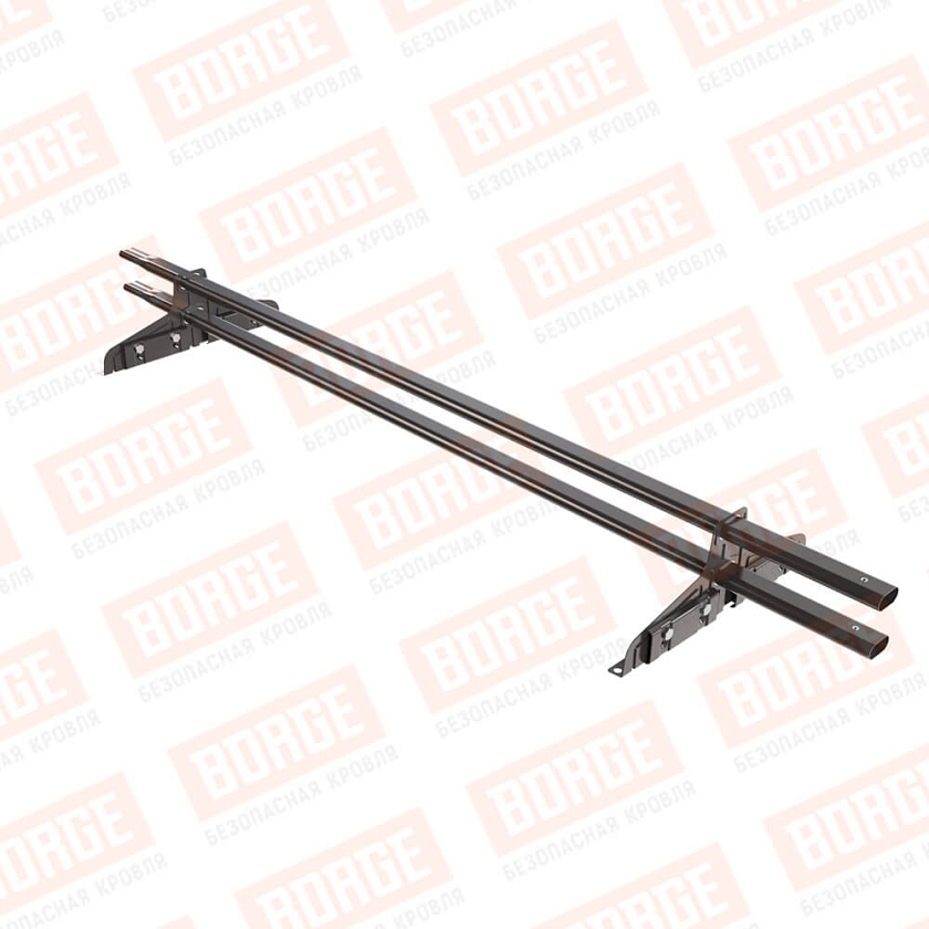 Снегозадержатель трубчатый Русский Рубеж 20х40мм, 1,5м, 2 опоры, для фальц. кровли, серо-коричневый (RAL 8019)