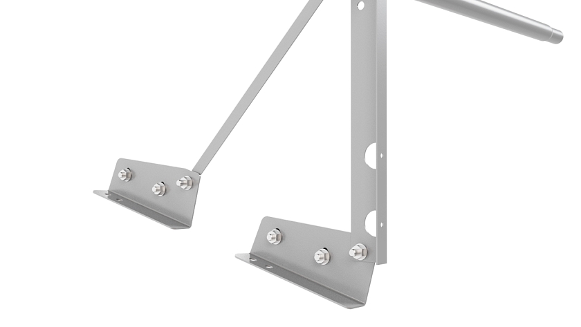 Ограждение кровельное NewLine H-60см, 3м, для фальцевой кровли, сигнально-серый (RAL 7004)