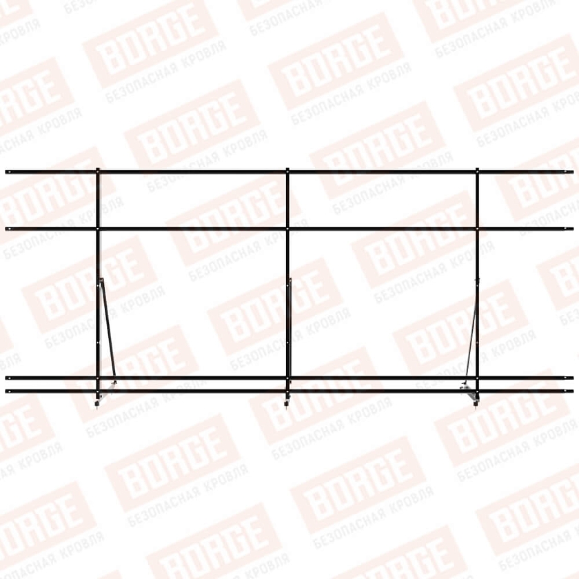 Ограждение декоративное NewLine H-120см, 3м, чёрный (RAL 9005), с двумя доп. трубами