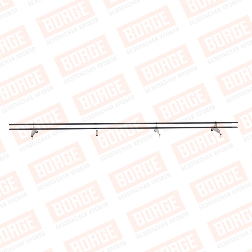 Снегозадержатель трубчатый NewLine 3м, 20х40мм, 4 опоры, серый графит (RAL 7024)