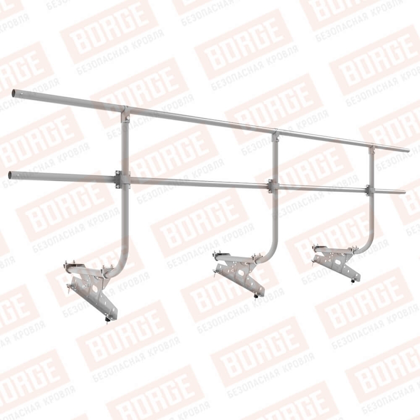 Ограждение кровельное BORGE H-90см, 3м, сигнально-серый (RAL 7004)