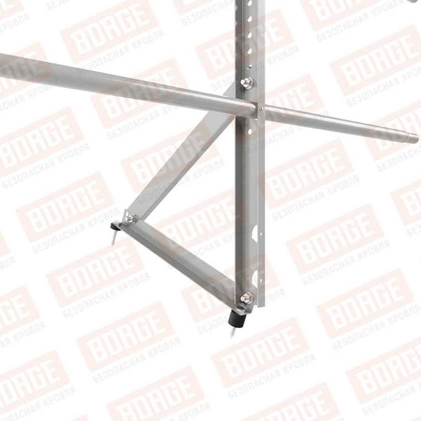 Ограждение кровельное Русский Рубеж H-60см, 3м, бело-алюминиевый (RAL 9006)