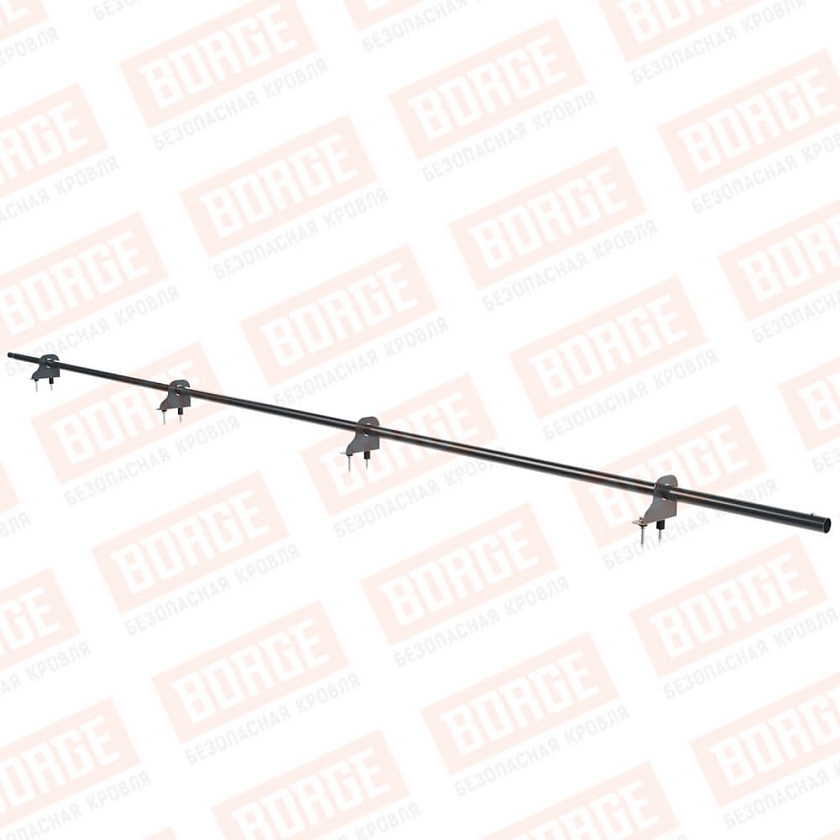 Снегозадержатель однотрубчатый NewLine 3м, D-25мм, 4 опоры, антрацитово-серый (RAL 7016)