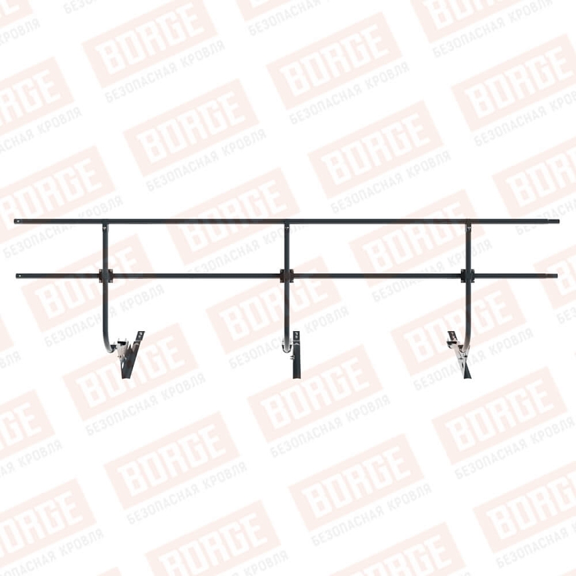 Ограждение кровельное BORGE H-90см, 3м, для черепичной кровли, антрацитово-серый (RAL 7016)
