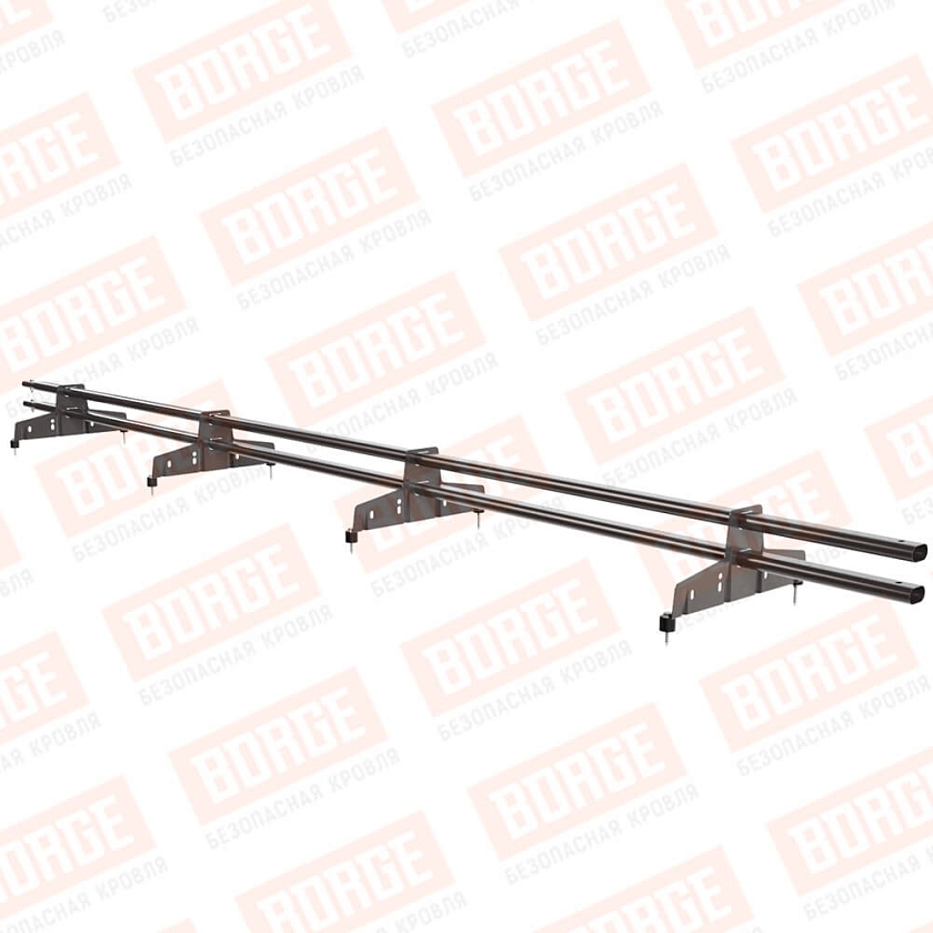 Снегозадержатель трубчатый Русский Рубеж 25х45мм, 3м, 4 опоры, окрашенный (NL-805)