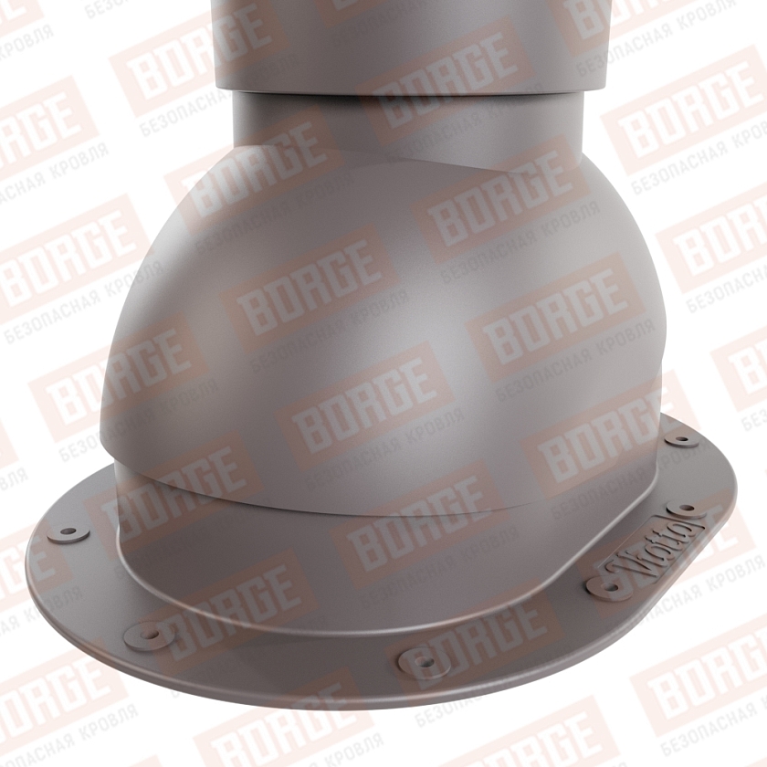 Роторная вентиляция Viotto, для готовой мягкой и фальцевой кровли, d-110мм, h-550мм, утепленная, серо-коричневый (RAL 8019)