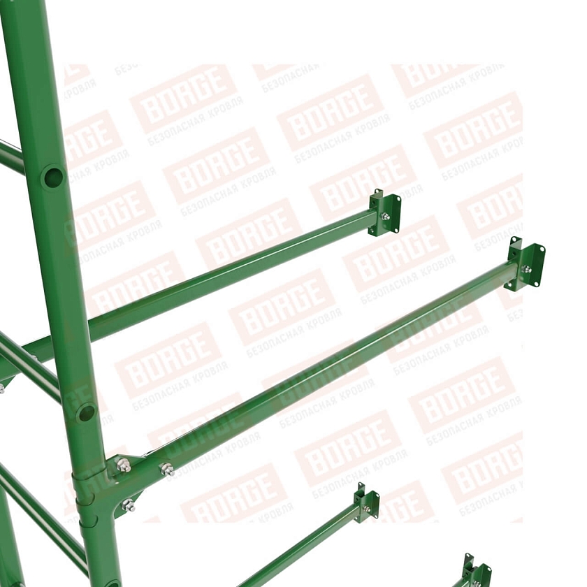 Комплект лестница фасадная BORGE (нижняя секция), 1,8м, лиственно-зеленый (RAL 6002)