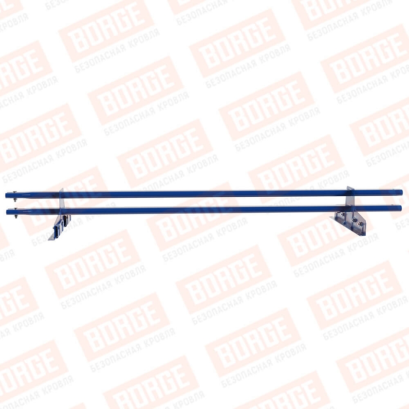 Снегозадержатель трубчатый Русский Рубеж 25х45мм, 1,5м, 2 опоры, для фальц. кров., сигнально-синий (RAL 5005)