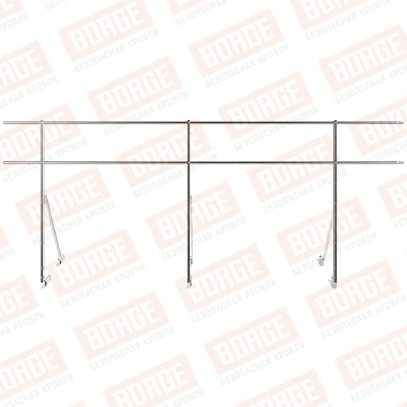 Ограждение кровельное Русский Рубеж H-120см, 3м, для фальцевой кровли, цинк