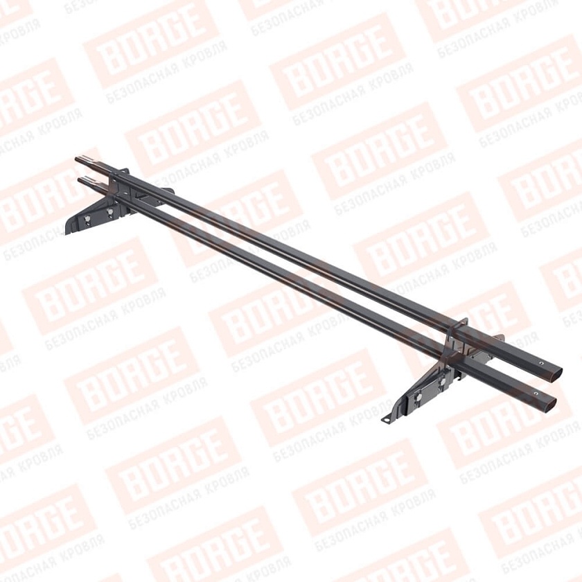 Снегозадержатель трубчатый Русский Рубеж 20х40мм, 1,5м, 2 опоры, для фальц. кровли, серый графит (RAL 7024)