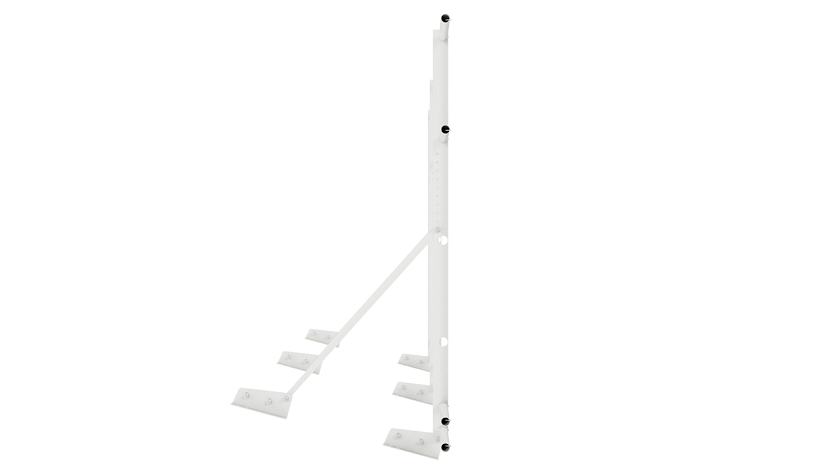 Ограждение кровельное NewLine H-120см, 3м, для фальц. кров., сигнально-белый (RAL 9003), с двумя доп. трубами