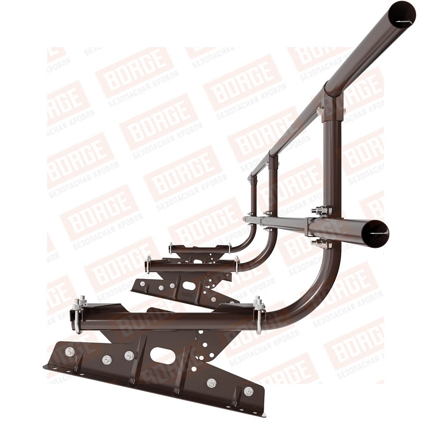 Ограждение кровельное BORGE H-60см, 3м, для фальцевой кровли, коричневый шоколад (RAL 8017 matt)