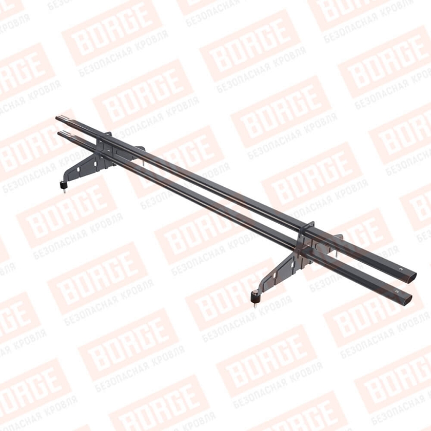 Снегозадержатель трубчатый Русский Рубеж 20х40мм, 1,5м, 2 опоры, серый графит (RAL 7024)