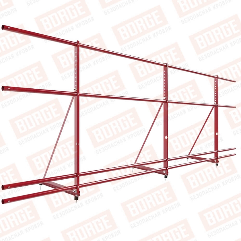 Ограждение декоративное NewLine H-90см, 3м, рубиново-красный (RAL 3003), с двумя доп. трубами