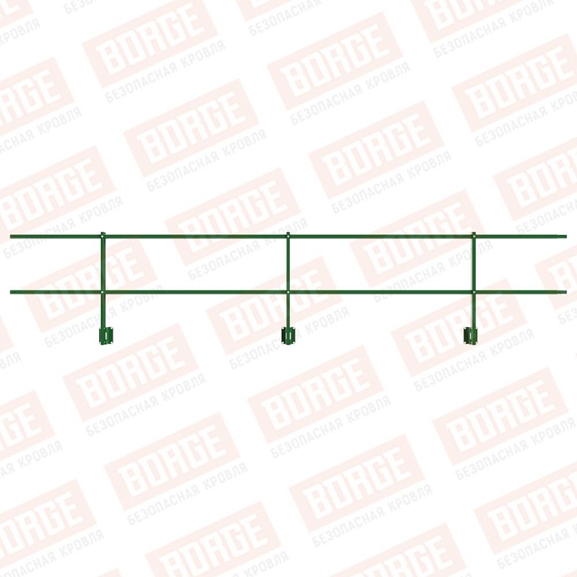 Ограждение парапетное NewLine H-60см, 3м, лиственно-зеленый (RAL 6002)