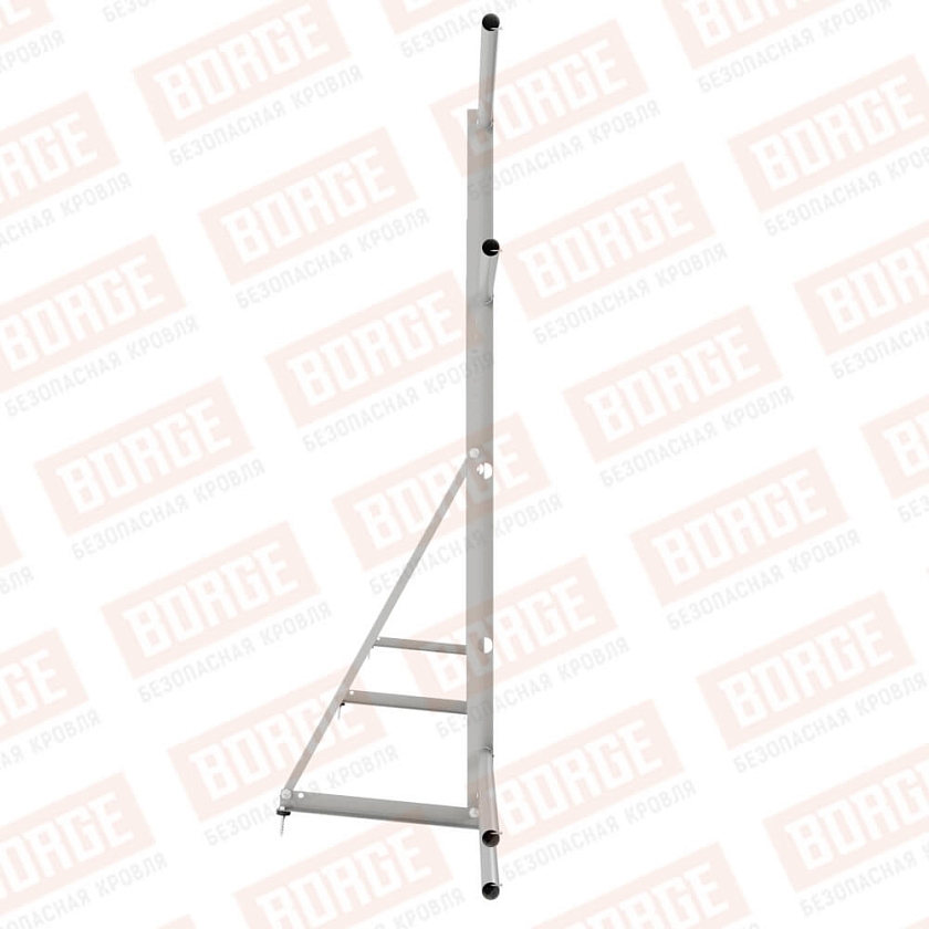 Ограждение декоративное NewLine H-120см, 3м, бело-алюминиевый (RAL 9006), с двумя доп. трубами