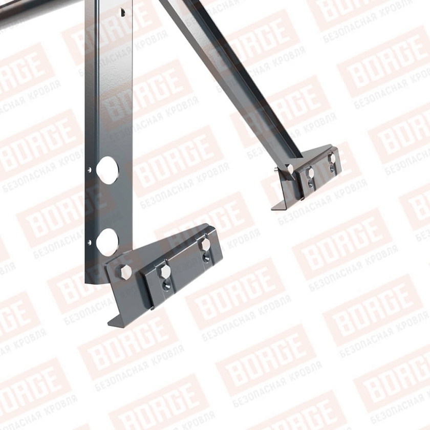 Ограждение кровельное Русский Рубеж H-60см, 3м, для фальцевой кровли, антрацитово-серый (RAL 7016)