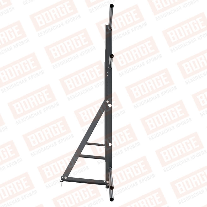 Ограждение кровельное Русский Рубеж H-120см, 3м, антрацитово-серый (RAL 7016), с двумя доп. трубами