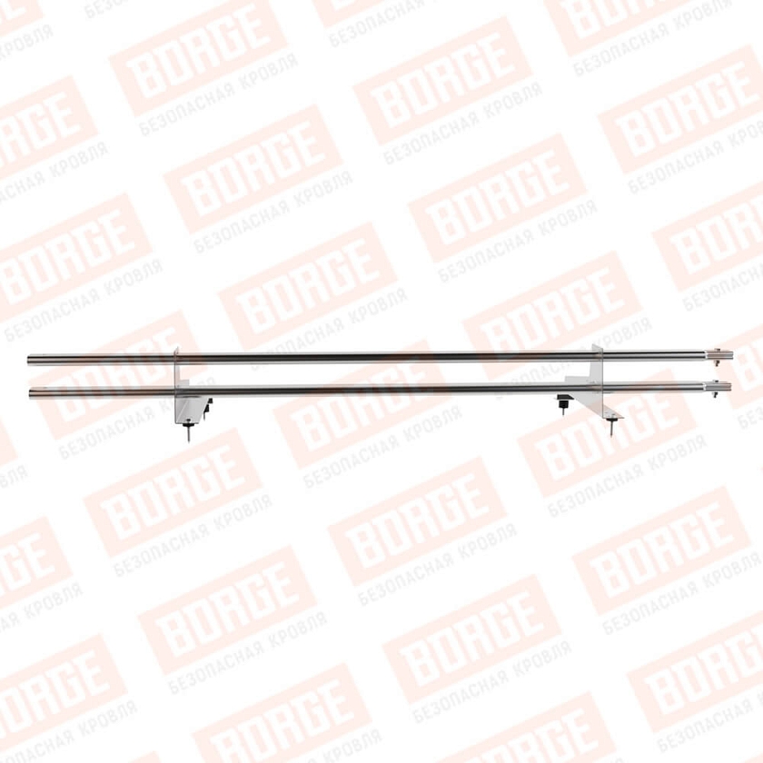 Снегозадержатель трубчатый BORGE 1,5м, 2 опоры, для МЧ с выс. ступ., цинк, 400мм