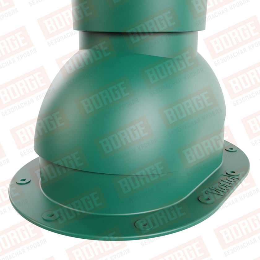 Роторная вентиляция Viotto, для готовой мягкой и фальцевой кровли, d-110мм, h-550мм, утепленная, зеленый мох (RAL 6005)