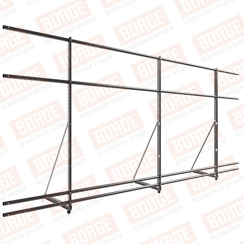 Ограждение декоративное NewLine H-120см, 3м, серо-коричневый (RAL 8019), с двумя доп. трубами