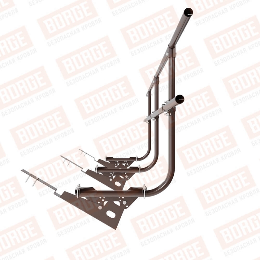 Ограждение кровельное BORGE H-90см, 3м, для композитной черепицы, коричневый шоколад (RAL 8017 matt)