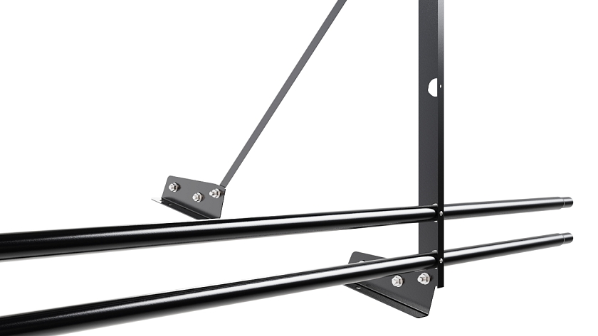 Ограждение кровельное NewLine H-90см, 3м, для фальц. кров., чёрный (RAL 9005), с двумя доп. трубами