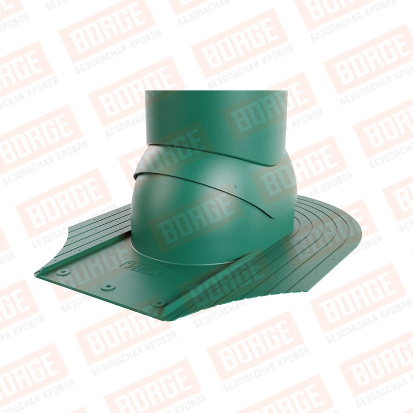 Труба вентиляционная Viotto, для мягкой кровли при монтаже, d-125мм, неутепленная, зеленый мох (RAL 6005)